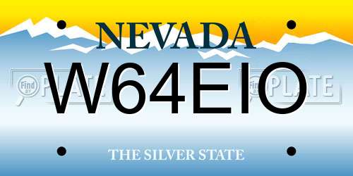 W64EIO Nevada License Plate