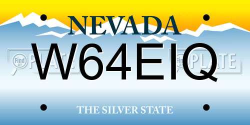 W64EIQ Nevada License Plate