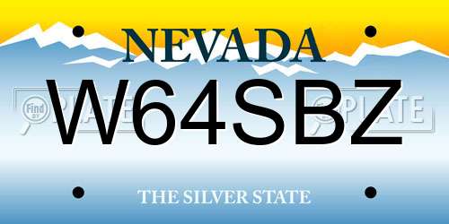 W64SBZ Nevada License Plate