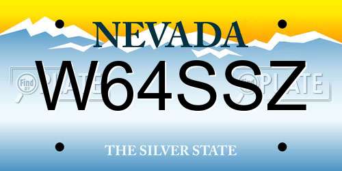 W64SSZ Nevada License Plate