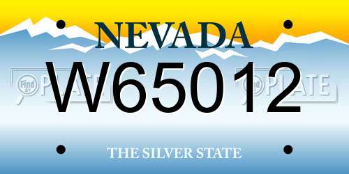 W65012 Nevada License Plate
