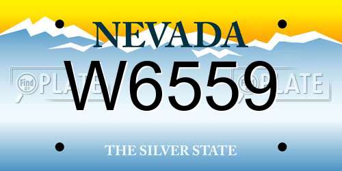 W6559 Nevada License Plate