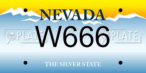 W666 Nevada License Plate