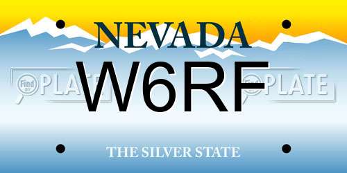 W6RF Nevada License Plate