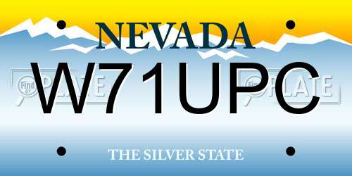 W71UPC Nevada License Plate