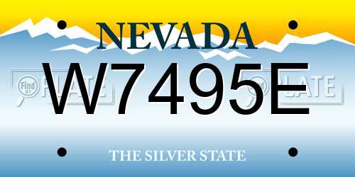 W7495E Nevada License Plate