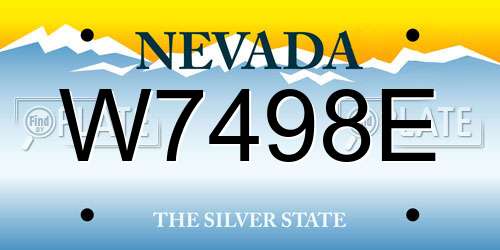 W7498E Nevada License Plate