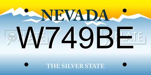 W749BE Nevada License Plate