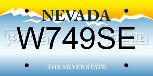 W749SE Nevada License Plate