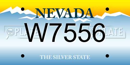 W7556 Nevada License Plate