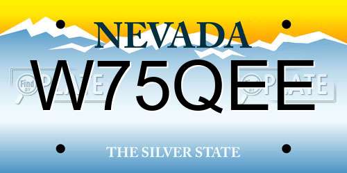 W75QEE Nevada License Plate