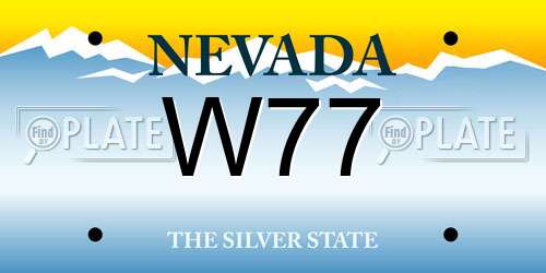 W77 Nevada License Plate