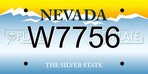 W7756 Nevada License Plate