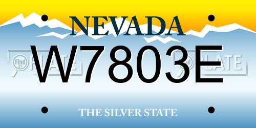 W7803E Nevada License Plate