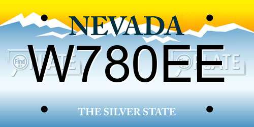 W780EE Nevada License Plate