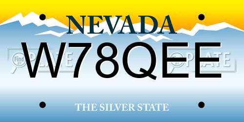 W78QEE Nevada License Plate