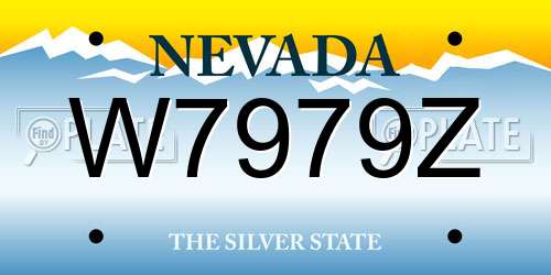 W7979Z Nevada License Plate