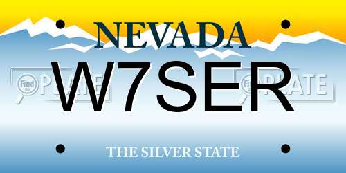W7SER Nevada License Plate