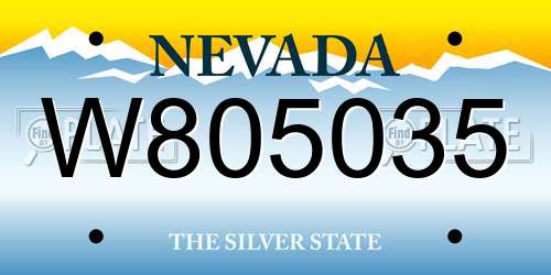 W805035 Nevada License Plate