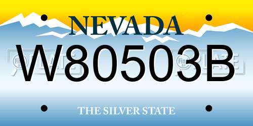 W80503B Nevada License Plate