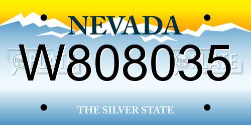 W808035 Nevada License Plate