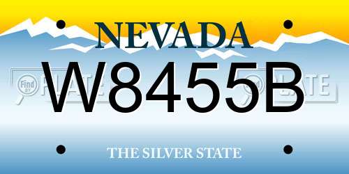 W8455B Nevada License Plate