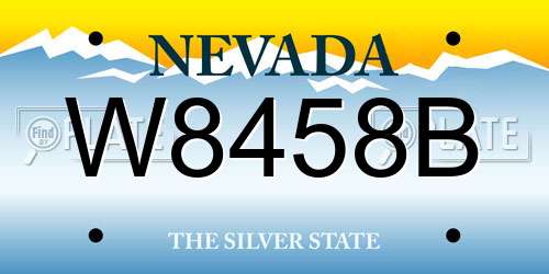 W8458B Nevada License Plate