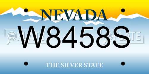 W8458S Nevada License Plate