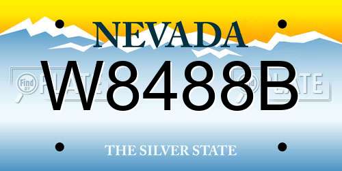 W8488B Nevada License Plate