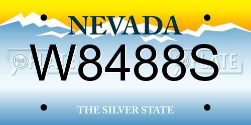 W8488S Nevada License Plate