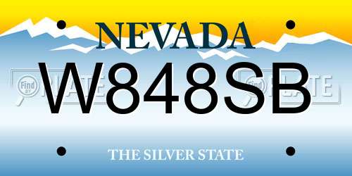 W848SB Nevada License Plate