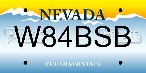 W84BSB Nevada License Plate