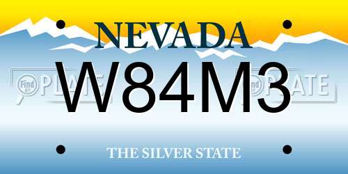W84M3 Nevada License Plate