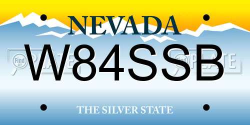 W84SSB Nevada License Plate