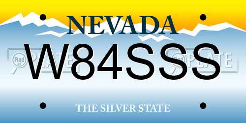 W84SSS Nevada License Plate