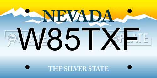 W85TXF Nevada License Plate