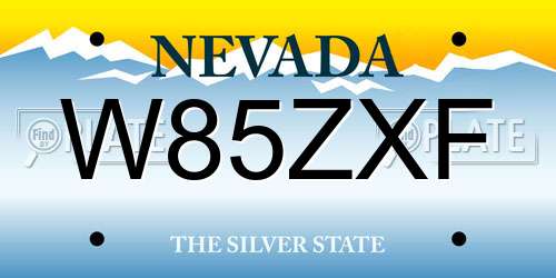 W85ZXF Nevada License Plate