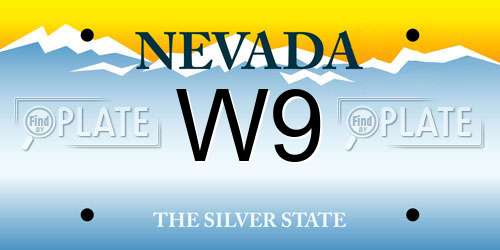 W9 Nevada License Plate