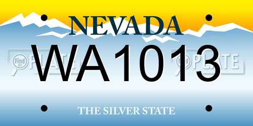 WA1013 Nevada License Plate