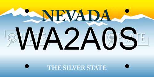 WA2A0S Nevada License Plate
