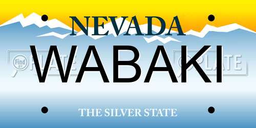 WABAKI Nevada License Plate
