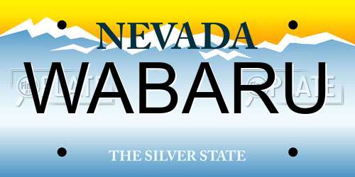 WABARU Nevada License Plate