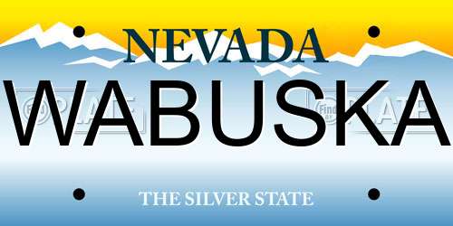 WABUSKA Nevada License Plate