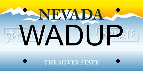 WADUP Nevada License Plate