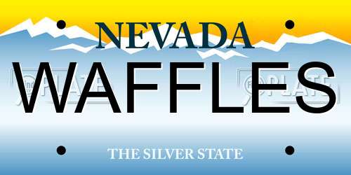 WAFFLES Nevada License Plate