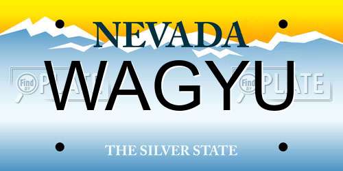 WAGYU Nevada License Plate