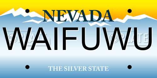 WAIFUWU Nevada License Plate