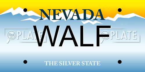 WALF Nevada License Plate