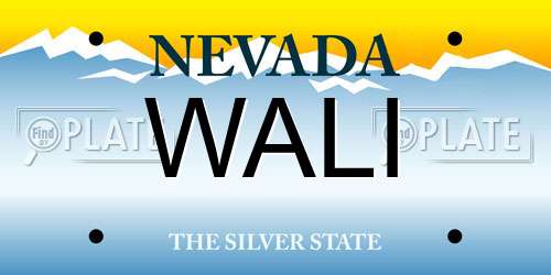 WALI Nevada License Plate