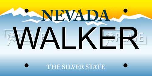 WALKER Nevada License Plate